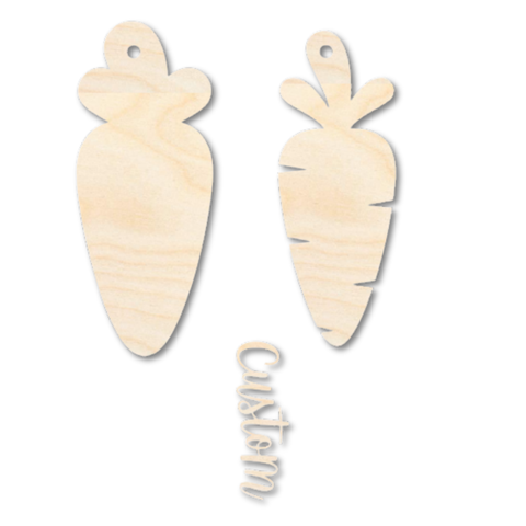Unfinished Wood Custom Medium Carrot Gift Tag | 3 Piece | Layered Gift Tags | up to 6" DIY