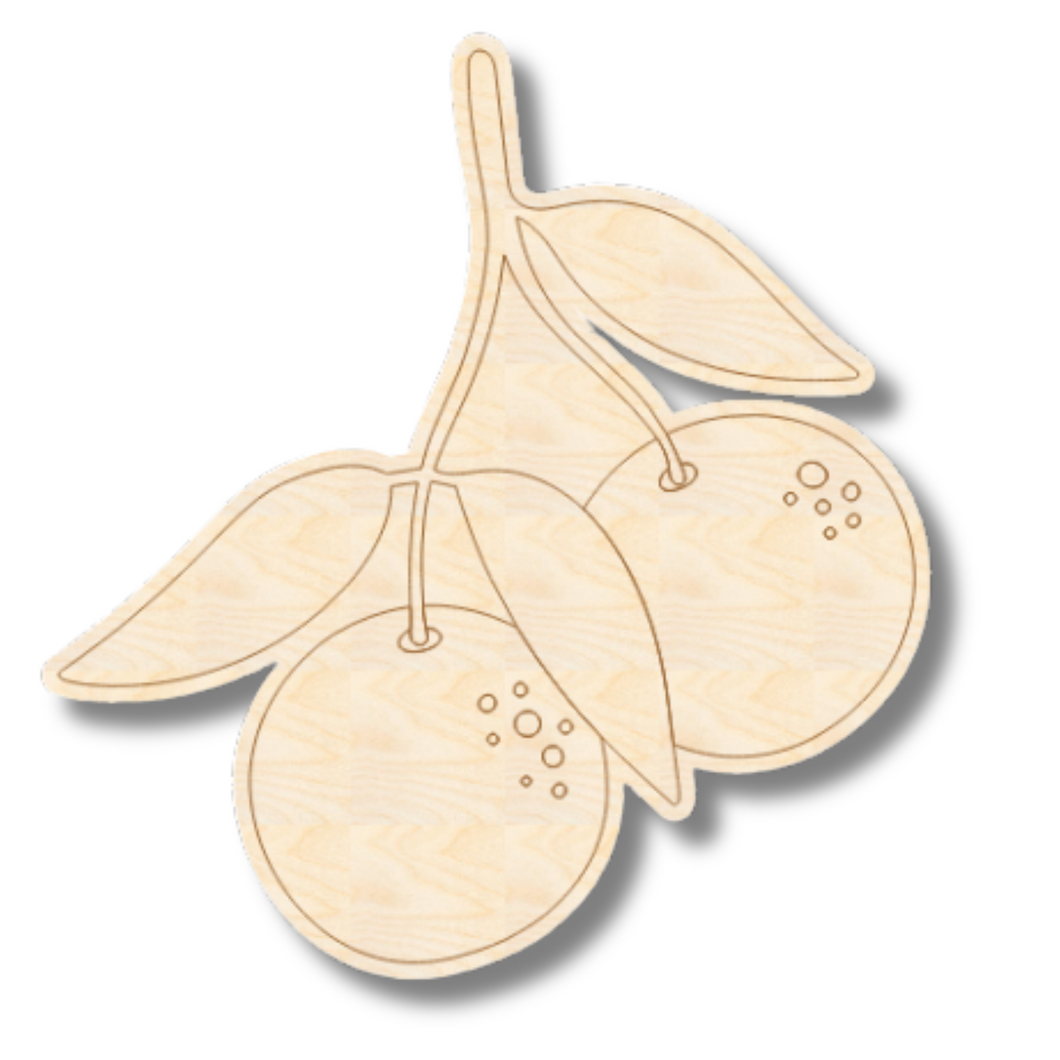 Unfinished Wood Etched Oranges Shape | Paint By Line Crafts | up to 30