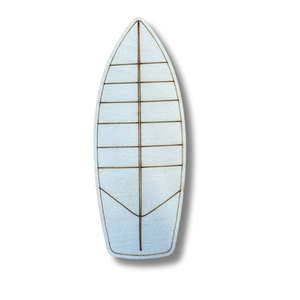 Unfinished Wood Etched Striped Surfboard Shape | Paint By Line Crafts | up to 30" DIY