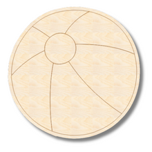 Load image into Gallery viewer, Unfinished Wood Etched Beach Ball Shape | Paint By Line Crafts | up to 30&quot; DIY
