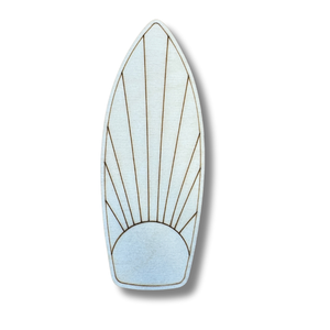 Unfinished Wood Etched Sun Surfboard Shape | Paint By Line Crafts | up to 30" DIY