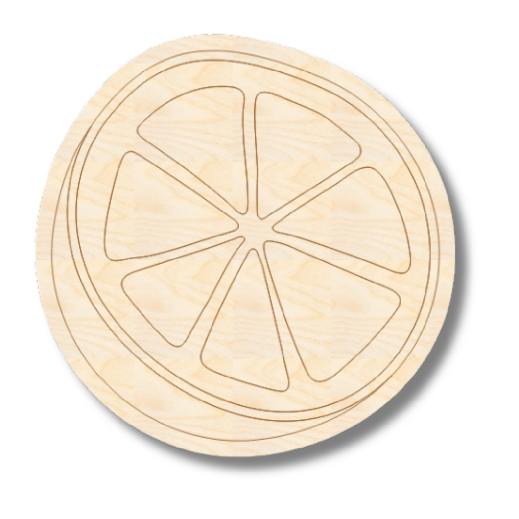 Unfinished Wood Etched Lemon Shape | Paint By Line Crafts | up to 30
