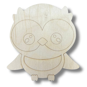 Unfinished Wood Etched Owl Shape | Paint By Line Crafts | up to 30" DIY