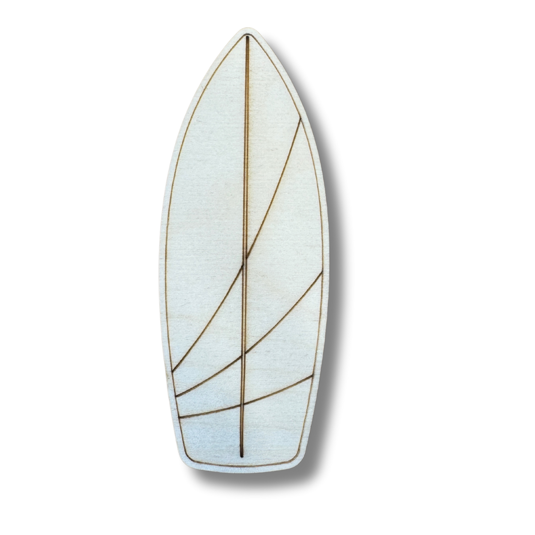 Unfinished Wood Etched Line Surfboard Shape | Paint By Line Crafts | up to 30