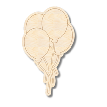 Unfinished Wood Etched Birthday Balloons Shape | Paint By Line Crafts | up to 30" DIY