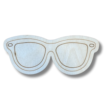 Load image into Gallery viewer, Unfinished Wood Etched Sunglasses Shape | Paint By Line Crafts | up to 30&quot; DIY
