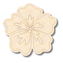 Load image into Gallery viewer, Unfinished Wood Etched Beach Flower Shape | Paint By Line Crafts | up to 30&quot; DIY

