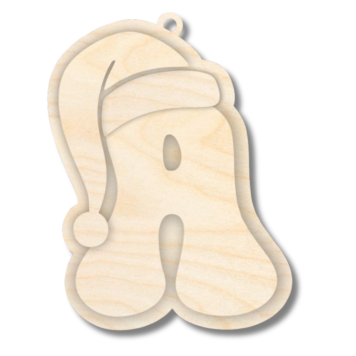 Unfinished Wood Layered Letter Santa Hat Tags | A-Z | 4 Piece | 6