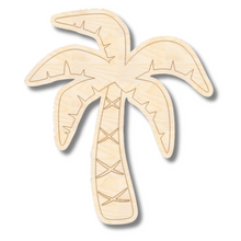 Load image into Gallery viewer, Unfinished Wood Etched Palm Tree Shape | Paint By Line Crafts | up to 30&quot; DIY
