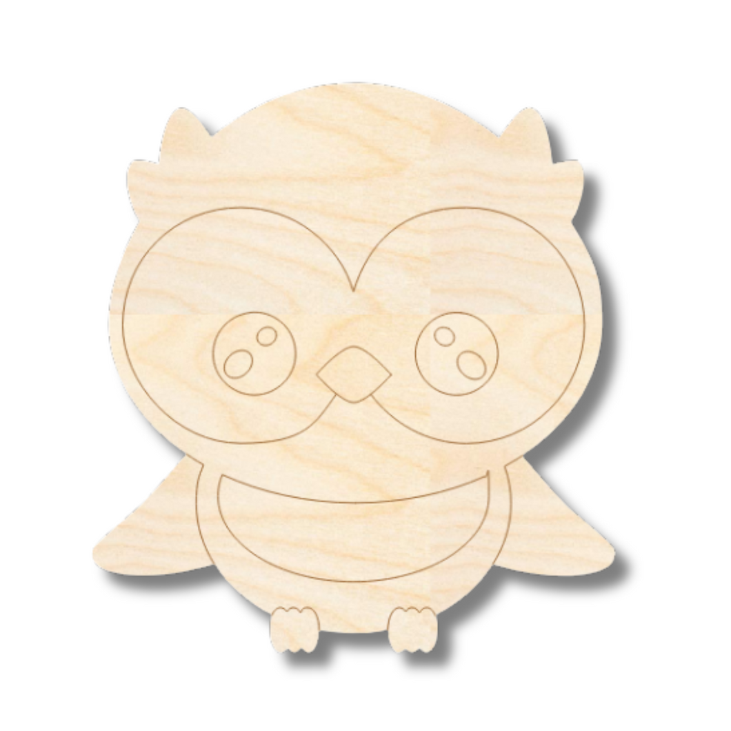 Unfinished Wood Etched Owl Shape | Paint By Line Crafts | up to 30