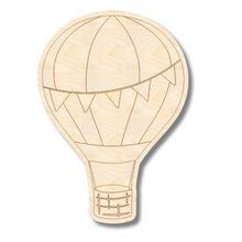 Load image into Gallery viewer, Unfinished Wood Etched Hot Air Balloon Shape | Paint By Line Crafts | up to 30&quot; DIY
