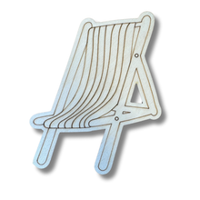 Load image into Gallery viewer, Unfinished Wood Etched Beach Chair Shape | Paint By Line Crafts | up to 30&quot; DIY
