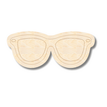 Load image into Gallery viewer, Unfinished Wood Etched Sunglasses Shape | Paint By Line Crafts | up to 30&quot; DIY
