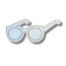 Load image into Gallery viewer, Unfinished Wood Etched Sunglasses Shape | Paint By Line Crafts | up to 30&quot; DIY

