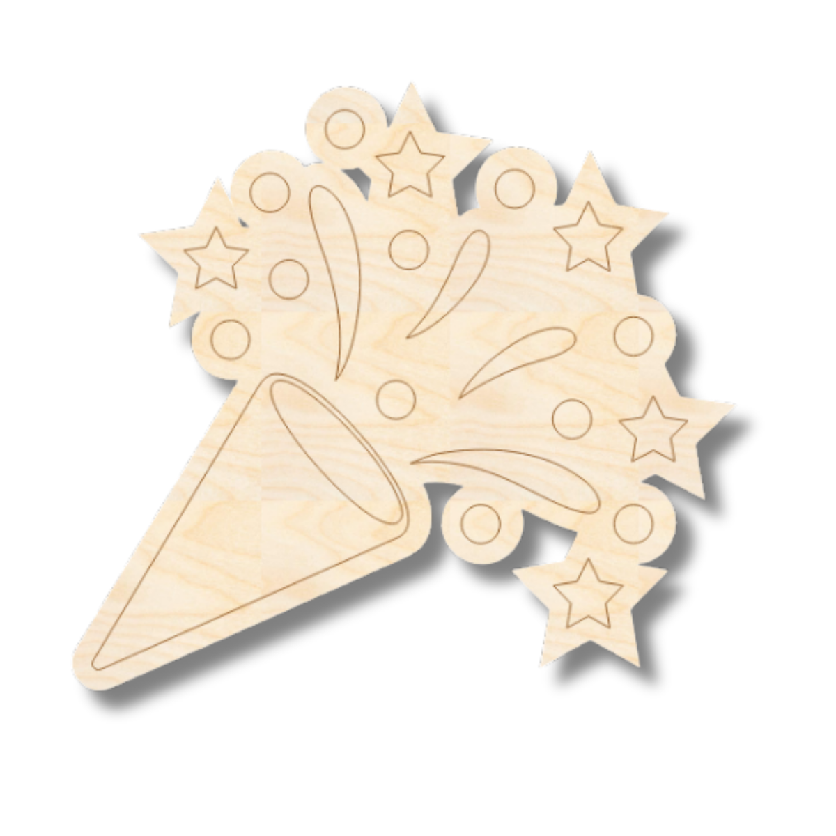 Unfinished Wood Etched Confetti Shape | Paint By Line Crafts | up to 3 ...