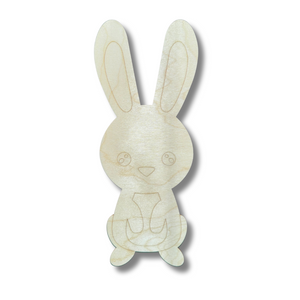 Unfinished Wood Etched Bunny Shape | Paint By Line Crafts | up to 30" DIY