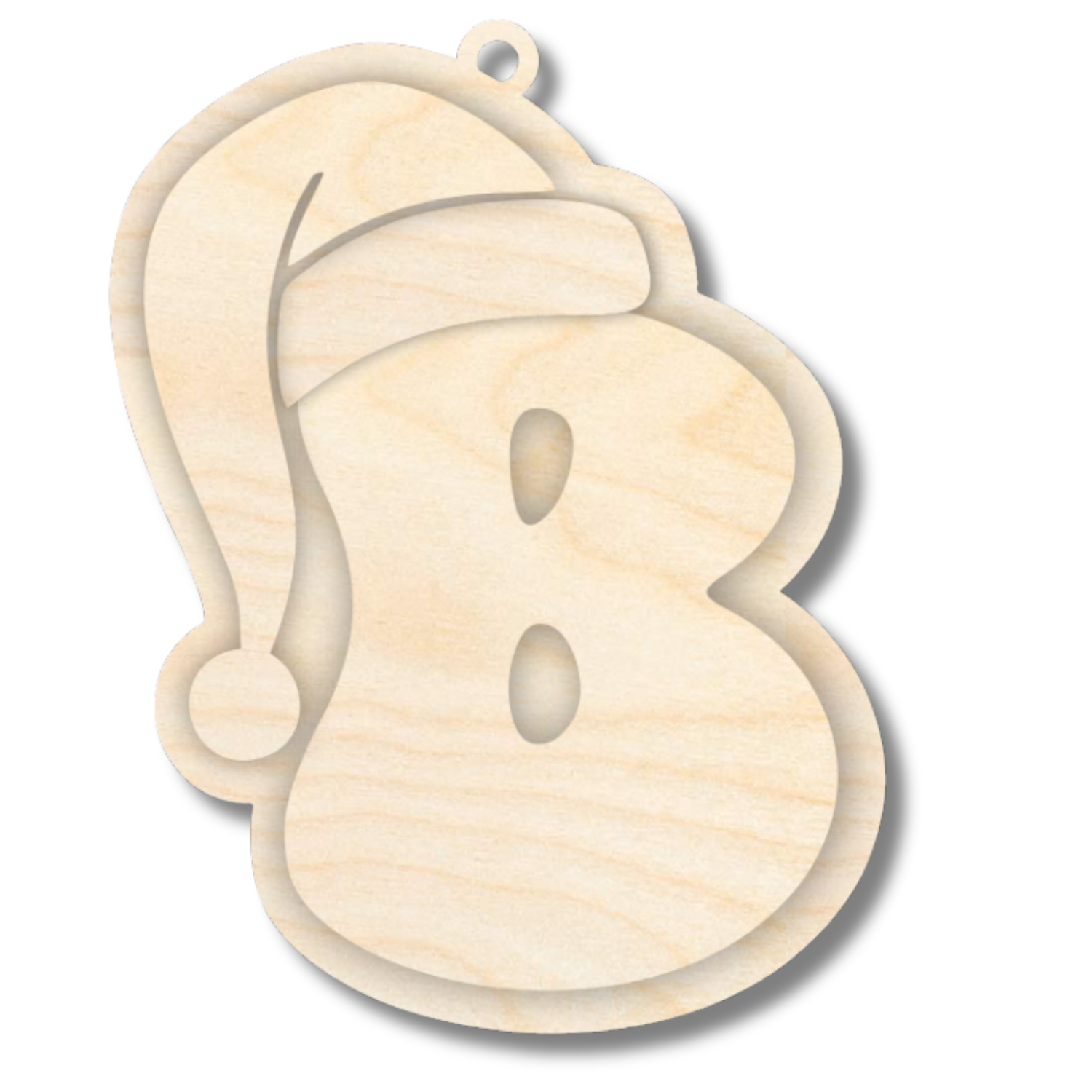 Unfinished Wood Layered Letter Santa Hat Tags | A-Z | 4 Piece | 6