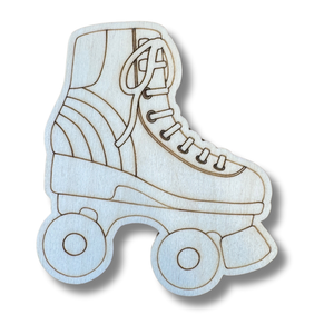 Unfinished Wood Etched Roller Skate Shape | Paint By Line Crafts | up to 30" DIY