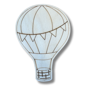 Unfinished Wood Etched Hot Air Balloon Shape | Paint By Line Crafts | up to 30" DIY