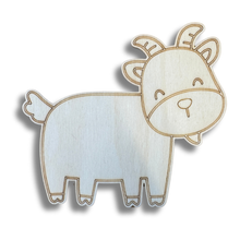 Load image into Gallery viewer, Unfinished Wood Etched Farm Goat Shape | Paint By Line Crafts | up to 30&quot; DIY
