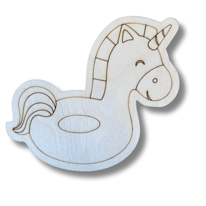 Unfinished Wood Etched Unicorn Float Shape | Paint By Line Crafts | up to 30" DIY