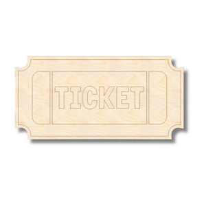 Unfinished Wood Etched Ticket Shape | Paint By Line Crafts | up to 30" DIY