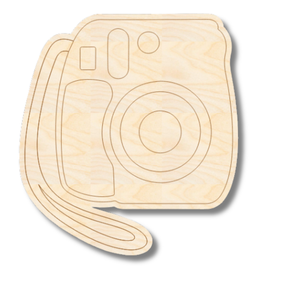 Unfinished Wood Etched Instant Camera Shape | Paint By Line Crafts | u ...