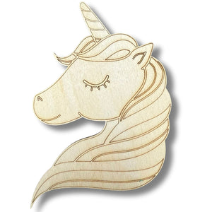 Unfinished Wood Etched Unicorn Shape | Paint By Line Crafts | up to 30" DIY