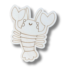 Load image into Gallery viewer, Unfinished Wood Etched Lobster Shape | Paint By Line Crafts | up to 30&quot; DIY
