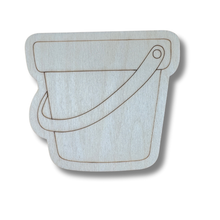 Load image into Gallery viewer, Unfinished Wood Etched Sand Bucket Shape | Paint By Line Crafts | up to 30&quot; DIY
