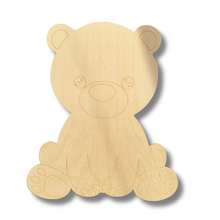 Load image into Gallery viewer, Unfinished Wood Etched Bear Shape | Paint By Line Crafts | up to 30&quot; DIY
