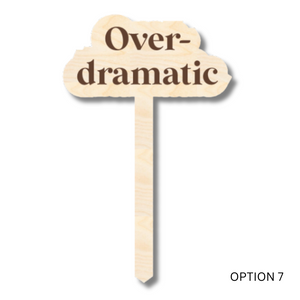 Unfinished Wood Funny Plant Stakes | 24 Options | 5" Tall | 1/8" Wood | Wood Craft Cutout