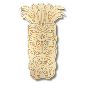 Unfinished Wood Etched Mighty Tiki Shape | Paint By Line Crafts | up to 30" DIY