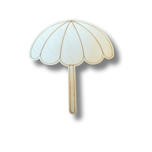 Load image into Gallery viewer, Unfinished Wood Etched Beach Umbrella Shape | Paint By Line Crafts | up to 30&quot; DIY
