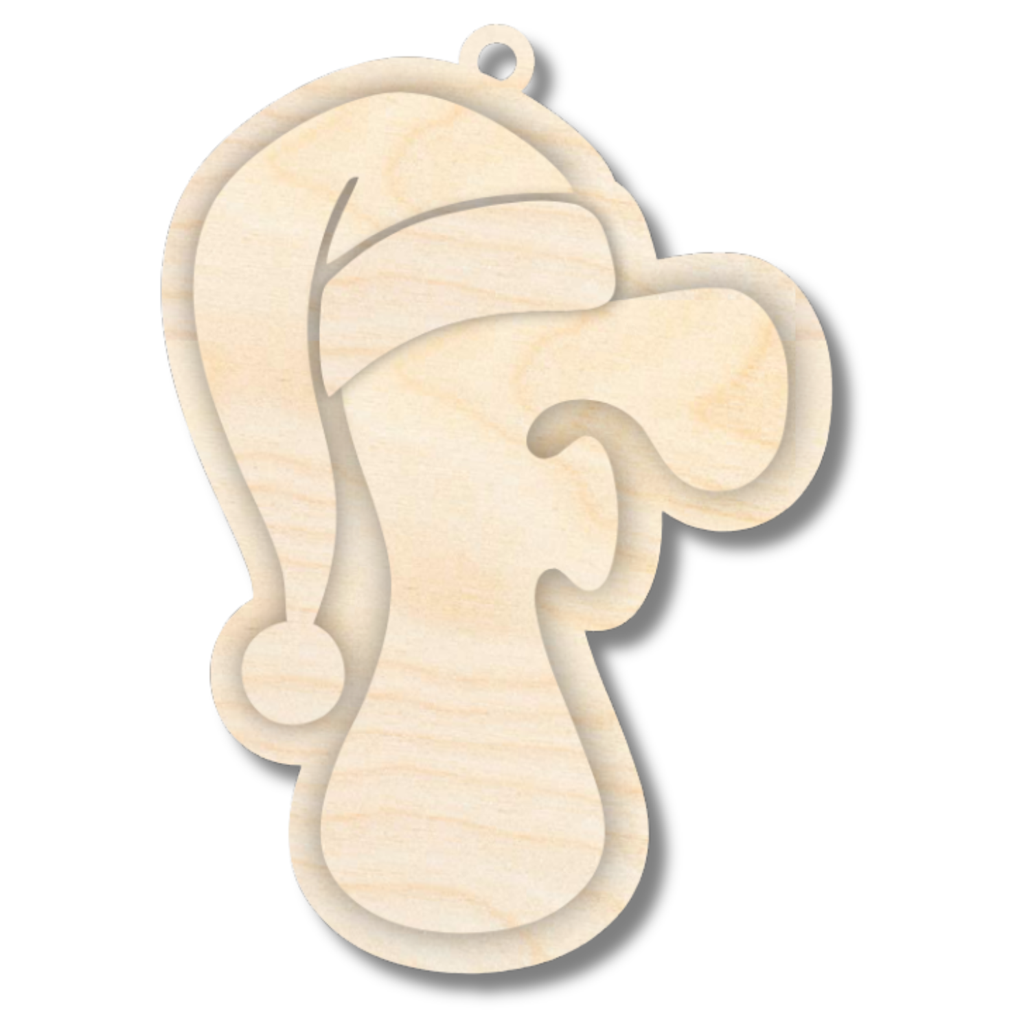 Unfinished Wood Layered Letter Santa Hat Tags | A-Z | 4 Piece | 6
