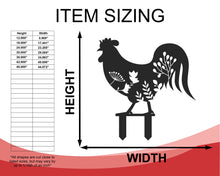 Load image into Gallery viewer, Metal Chicken Garden Stakes | 4 Piece Set | Outdoor | Up to 30&quot; | Over 20 Color Options
