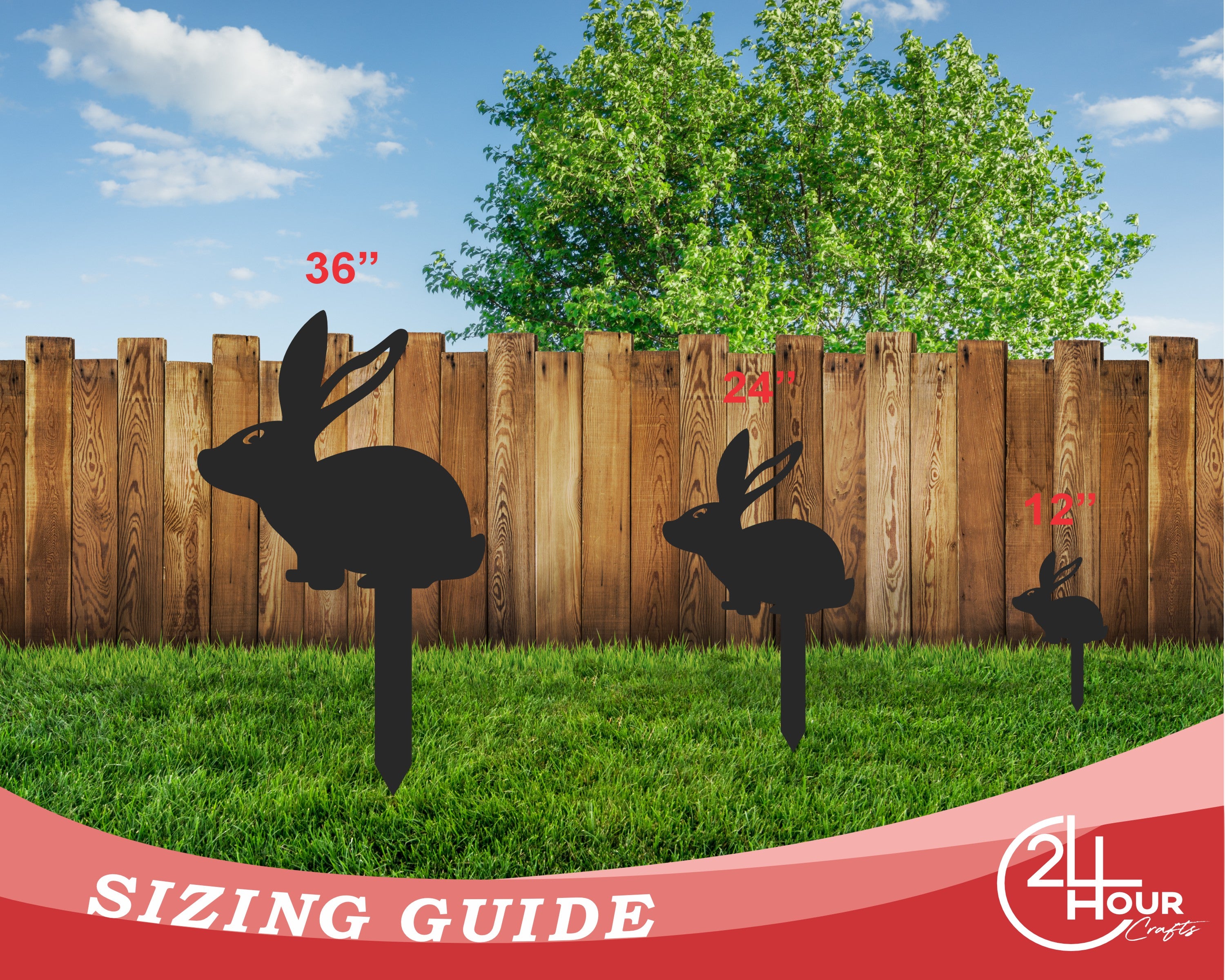 Metal Bunny Garden Stakes | Up to 24