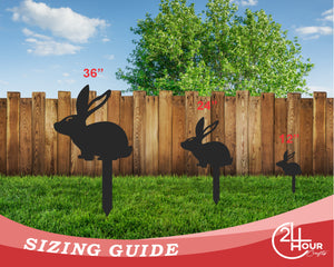 Metal Bunny Garden Stakes | Up to 24" | Over 20 Color Options