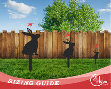 Load image into Gallery viewer, Metal Bunny Garden Stakes | Up to 24&quot; | Over 20 Color Options
