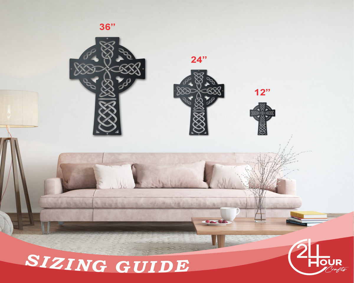 Metal Celtic Cross Wall Art Indoor Outdoor Up to 46" Over 20 Col