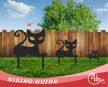 Load image into Gallery viewer, Metal Halloween Cat Garden Stakes | Set of 3 | Up to 46&quot; | Over 20 Color Options
