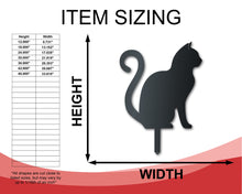 Load image into Gallery viewer, Metal Sitting Cat Garden Stake | Up to 24&quot; | Over 20 Color Options
