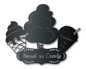 Custom Metal Candy Carnival Wall Art | Indoor Outdoor | Up to 46" | Over 20 Color Options