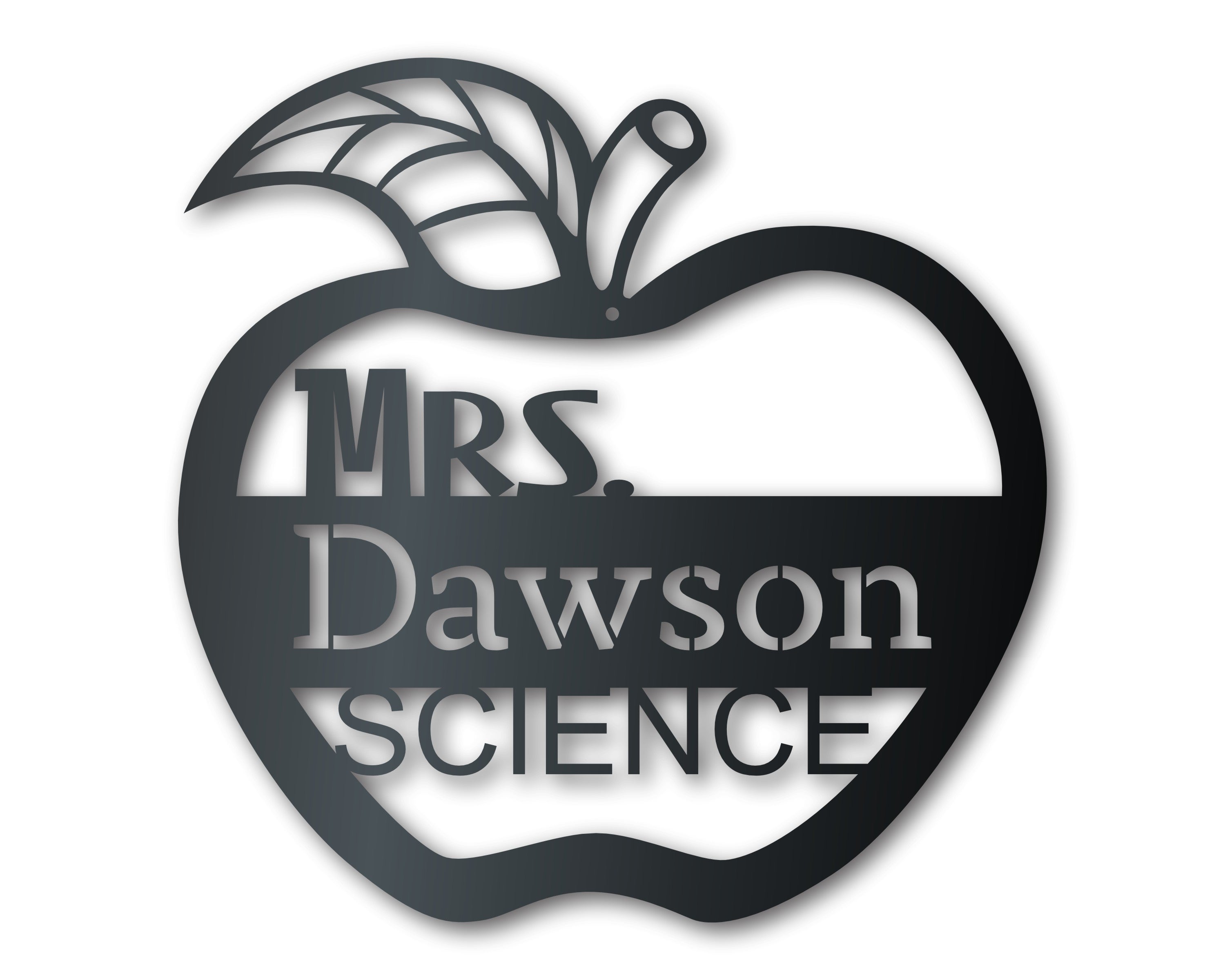 Metal Teacher's Apple Wall Art | School Teacher Metal Sign | Indoor Outdoor | Up to 46