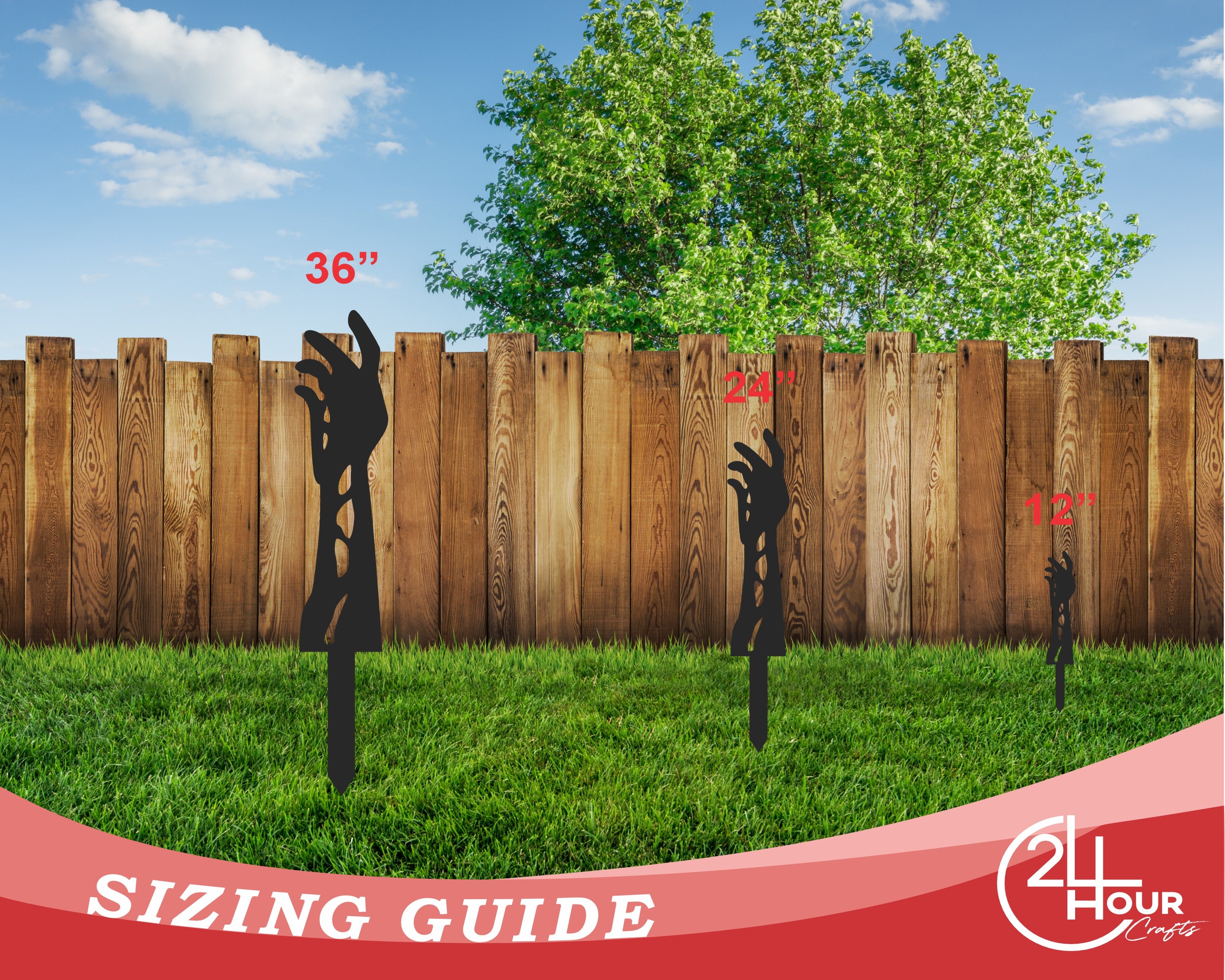 Metal Zombie Hands Garden Stakes | Set of 5 | Outdoor Halloween Decor | Up to 30