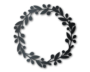 Metal Berry Wreath Wall Art | Holiday | Indoor Outdoor | Up to 36" | Over 20 Color Options