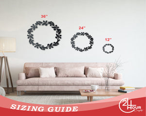 Metal Berry Wreath Wall Art | Holiday | Indoor Outdoor | Up to 36" | Over 20 Color Options