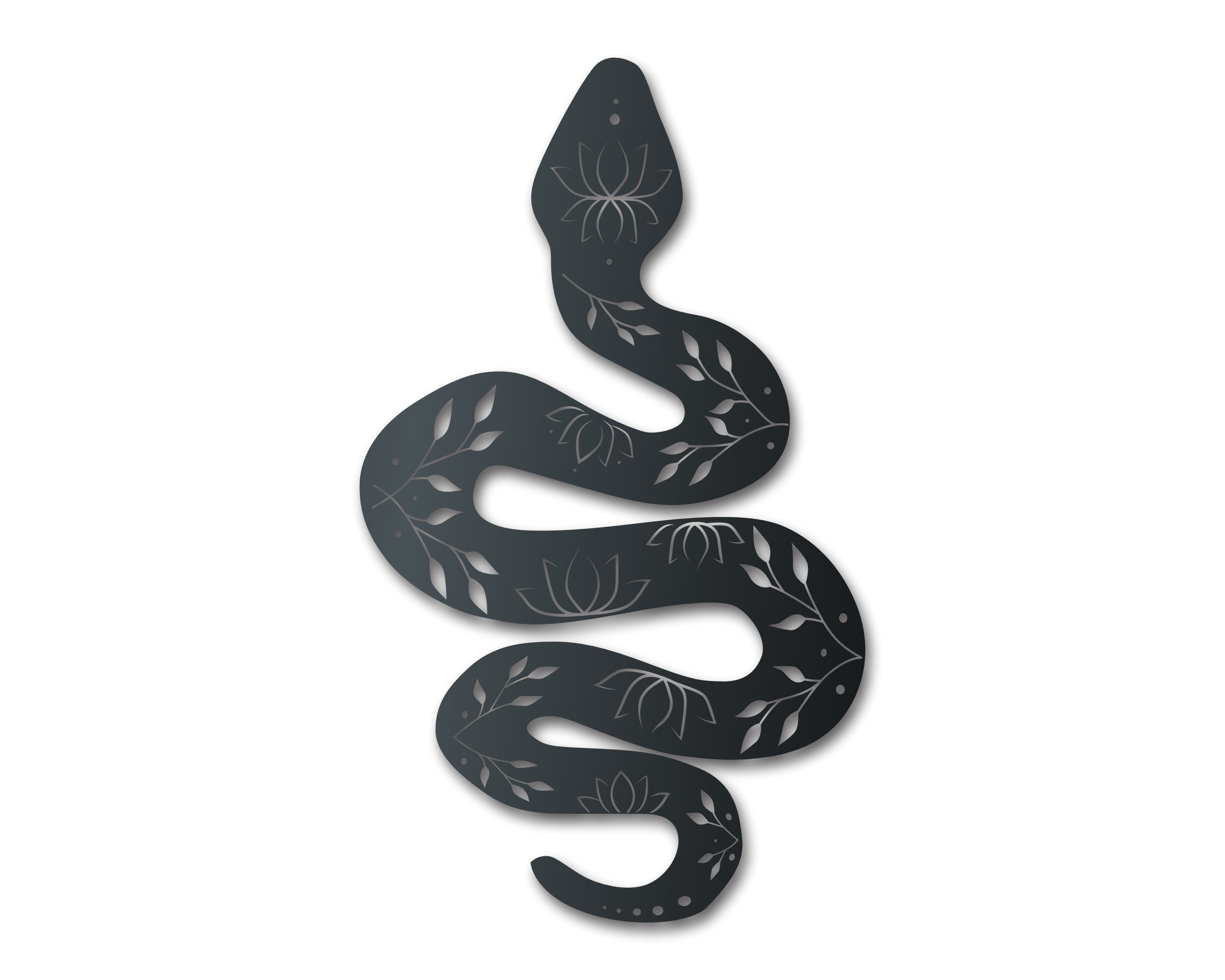 Metal Lotus Serpent Wall Art | Halloween | Indoor Outdoor | Up to 36