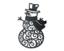 Load image into Gallery viewer, Metal Snowman Wall Art | Winter Holiday | Indoor Outdoor | Up to 36&quot; | Over 20 Color Options
