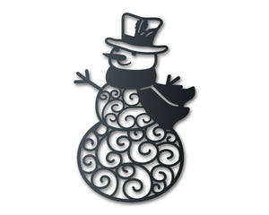 Metal Snowman Wall Art | Winter Holiday | Indoor Outdoor | Up to 36" | Over 20 Color Options